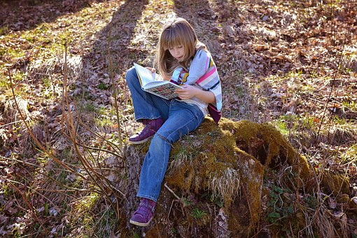 reading a book